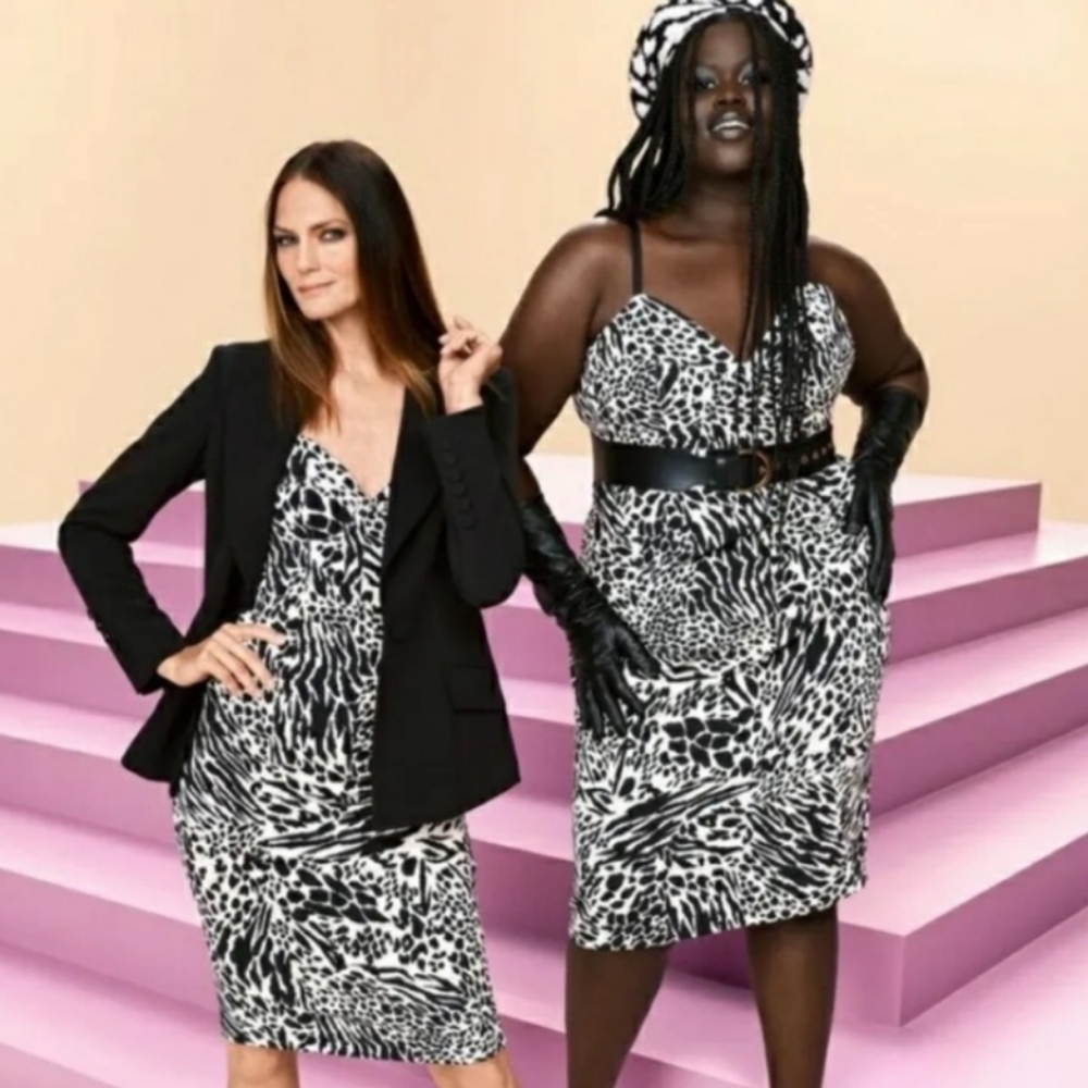 NEW Sergio Hudson X Target Animal Print Bustier Midi Dress PLUS 4X